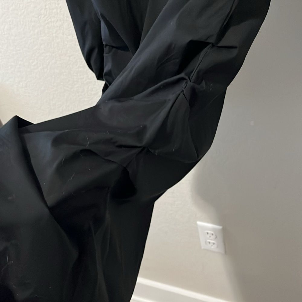 SARA ROKA Black Button Down Mini Shirtdress, Ruched Sides, Size 40(IT), S/4(US) - Picture 10 of 10